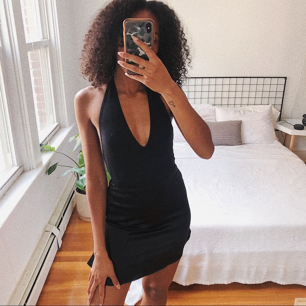 AA Black Halter Bodysuit